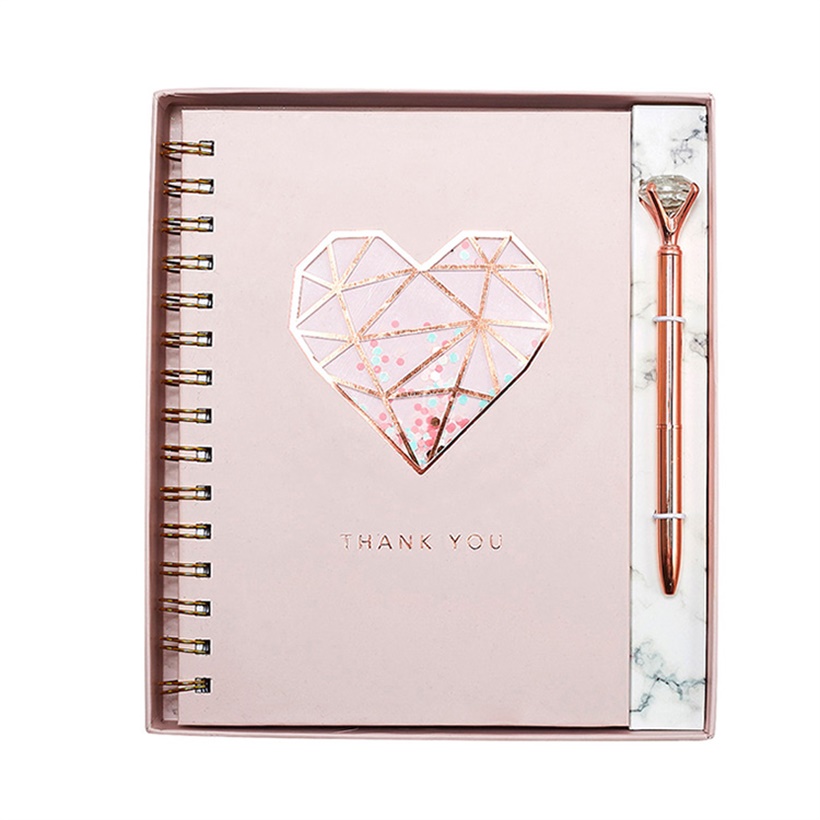 New Product Rose Gold Foil Notebook And Pen Gift Set, Custom Luxury Office Stationery Set For Girl