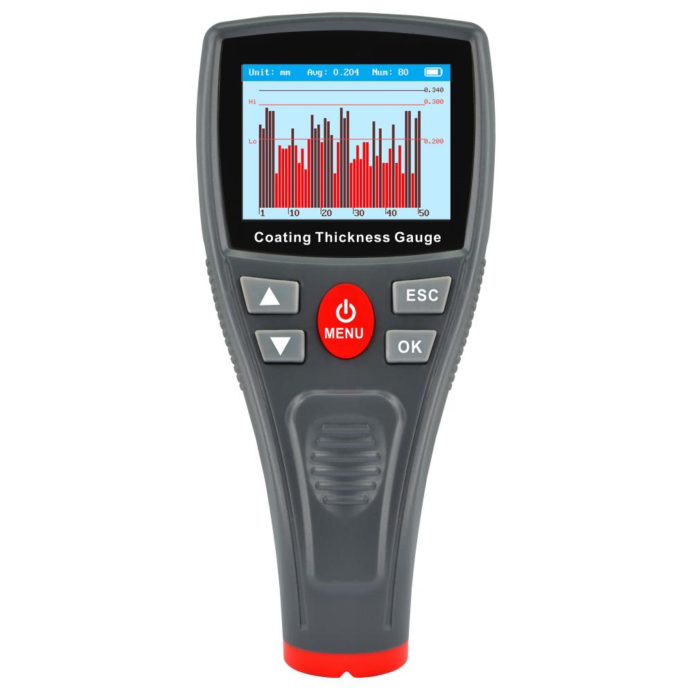 مقياس سمك طلاء رقمي مع شاشة عالية الوضوح