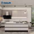 Kabinet dapur gandum dan kombinasi kayu modern