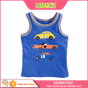 Child Sleeveless Garment Undershirt Baby Cotton Singlet O-Neck T Shirt