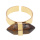 Покрынный золотом естественный Шестиугольная Призма бусины из камня обручальные кольца для женщин