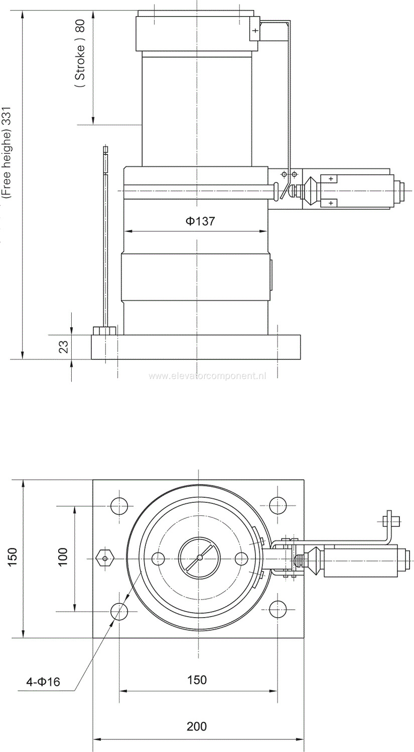 ThyssenKrupp Elevator Oil Buffer ≤1.0m/s