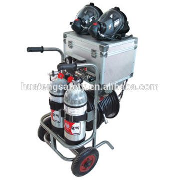 Long Tube Carbon Fiber Air Supply Trolley for 2 Cylinders