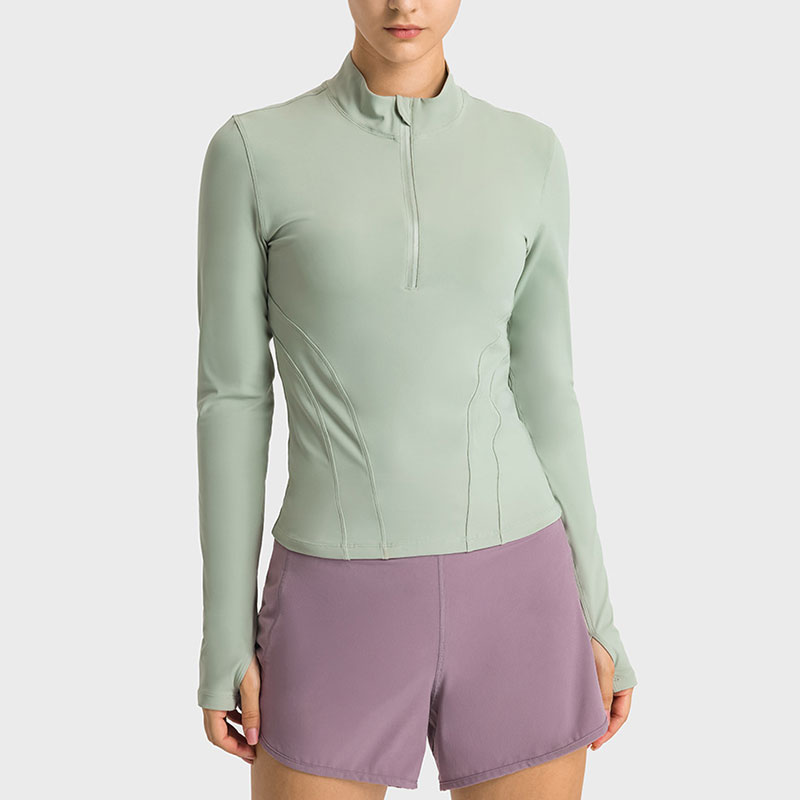 Capa de la base femenina de otoño Tops de la cremallera