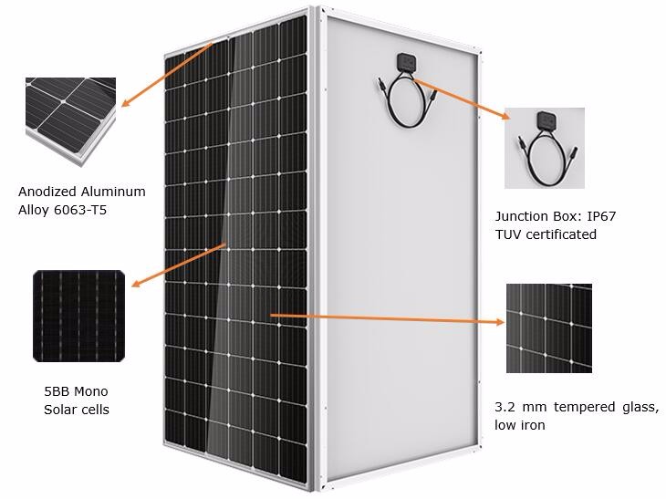 A Grade Monocrystalline Solar Cell 5Bb