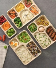 100% Compostable Bagasse Hinged Containers for Salad, Snacks, Pizza, and Sandwich Takeout