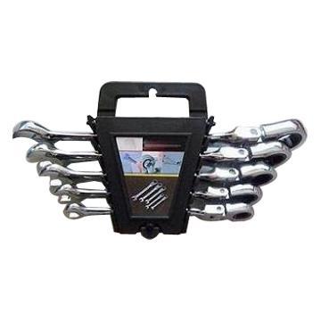 5pcs Flexible Ratchet Combination Wrenches/Spanners Set
