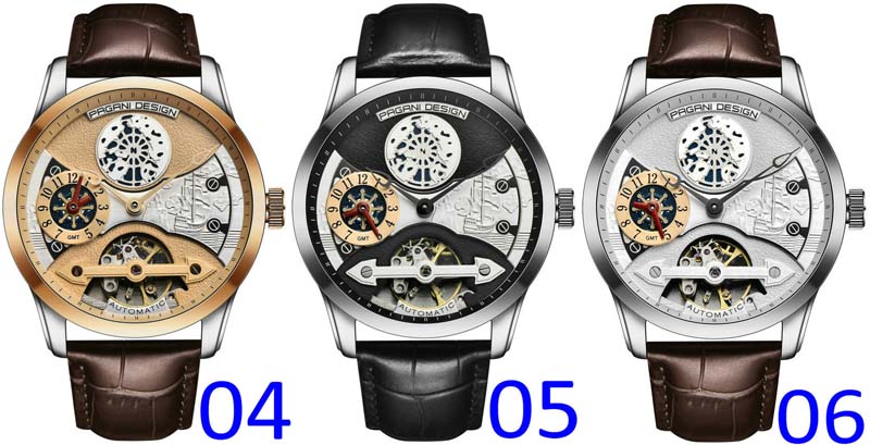 BENYARトップメンズ高品質の時計高級レザー腕時計ファッションよくデザインされたスケルトンメカニカルウォッチ防水
