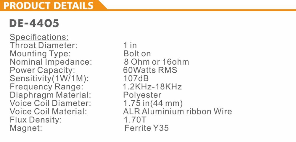 DE-4405 B&C 1.74" titanium compression drivers for line array speakers driver