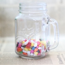 Beverage Bottle Mason Jar Drinking Glass With Handle