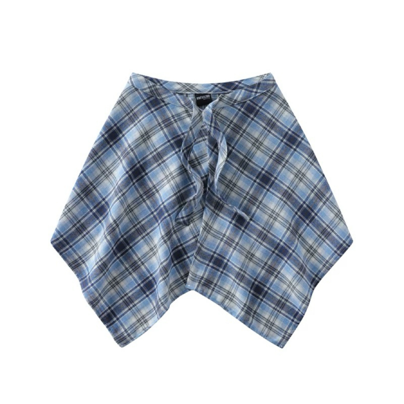 Blue Checkered Waist Accessories for Women