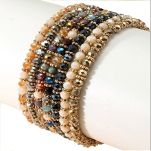 Modern Design Glass Beads Bracelets: Hot Sales, Colourful & Simple Elastic Designer Custom Bracelets