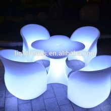 color change LED luminous study dining platic table and chair