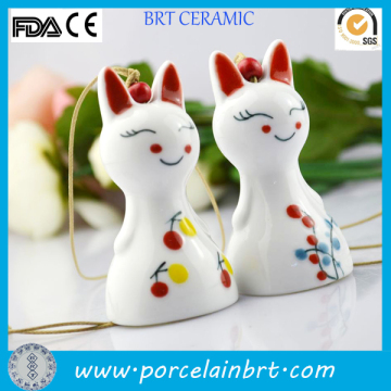 Charming smile japanese ceramic Cat Hanging Ornament