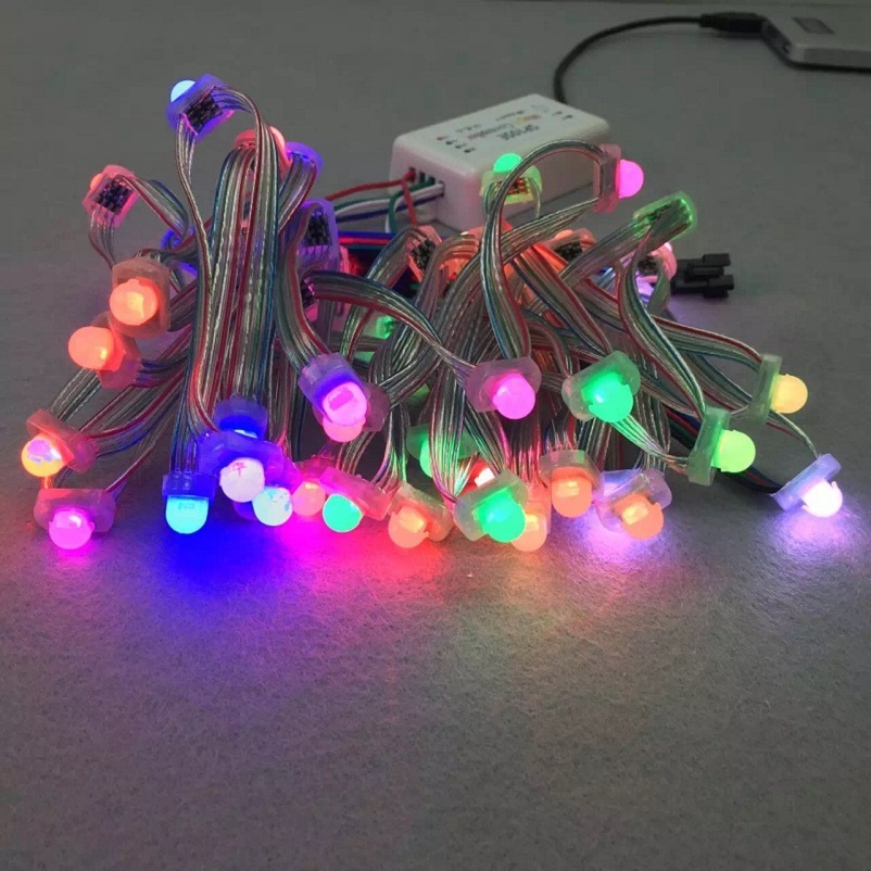 WS2811 12mm RGB LED pixel světelný řetězec