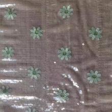 Fresh small chrysanthemum sequin emb fabric