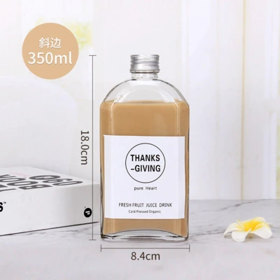 Ins Hot Sale 100ml Square Glass Wine Bottle Beverage Bottledrink Bottle