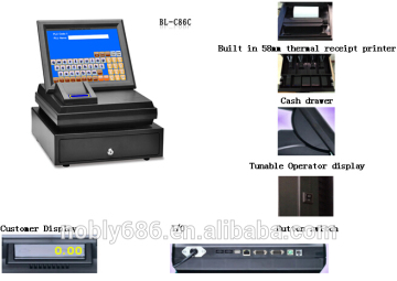 touch screen cash register pos with cash register drawer