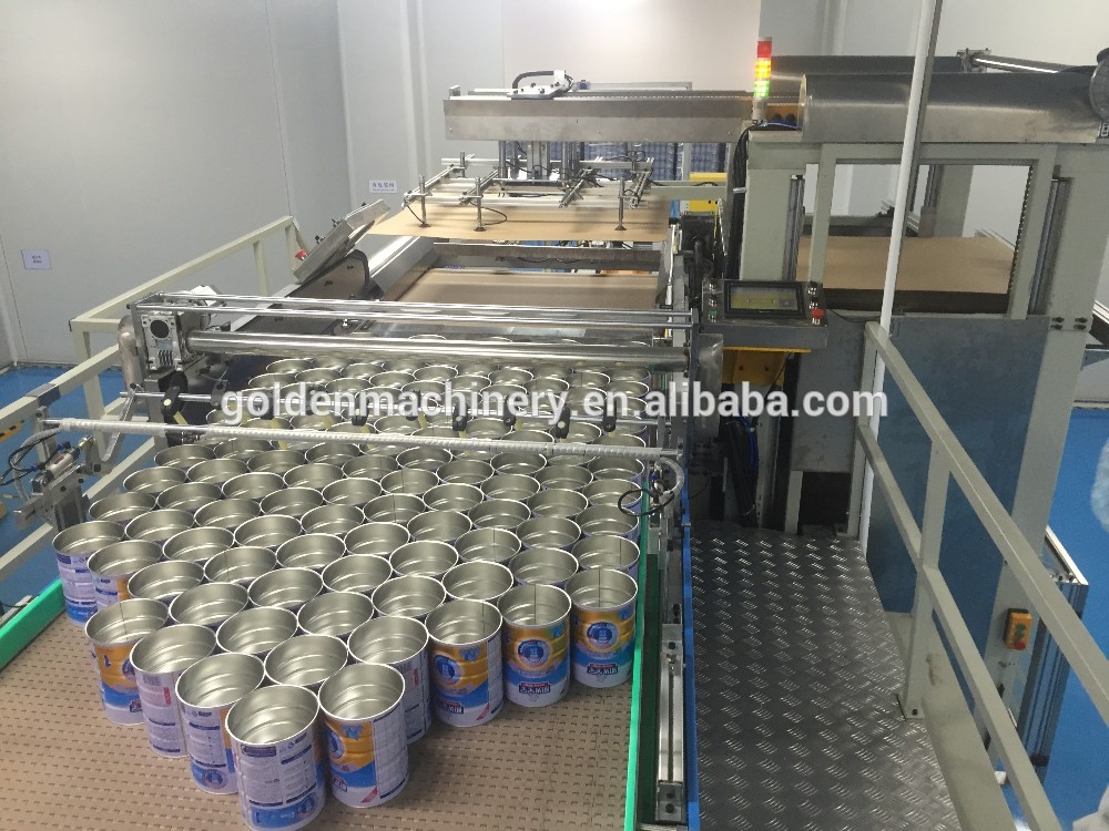 Automatic High-Speed Empty Can palletizer machine for food beverage tin can box stacking