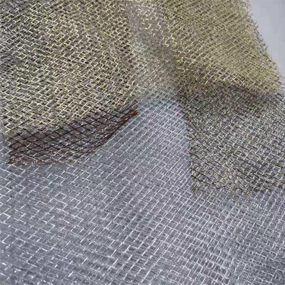 100% Polyester Shiny Metallic Mesh Fabric