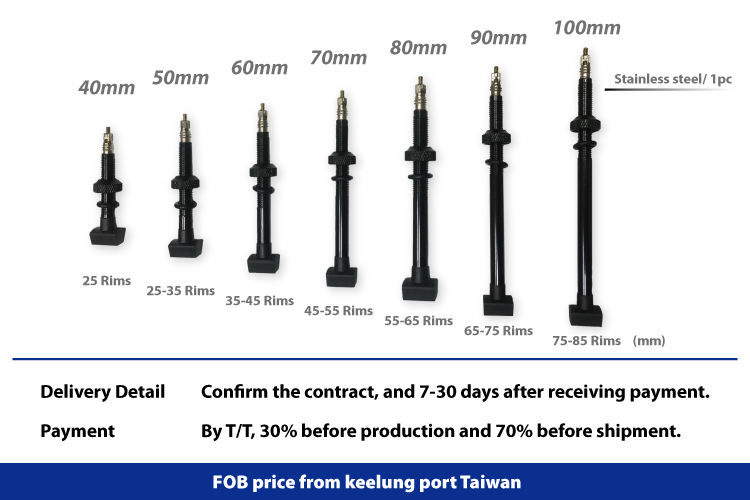 tubeless valve presta, Presta valve for bike tyre with square plinth