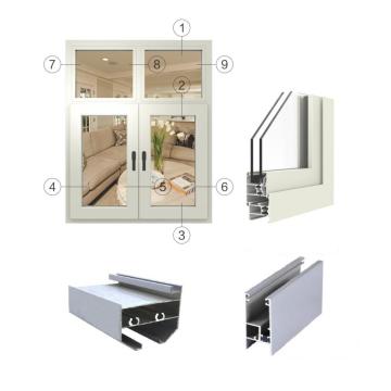 Thermal Break Powder Coated Aluminum Windows Profiles