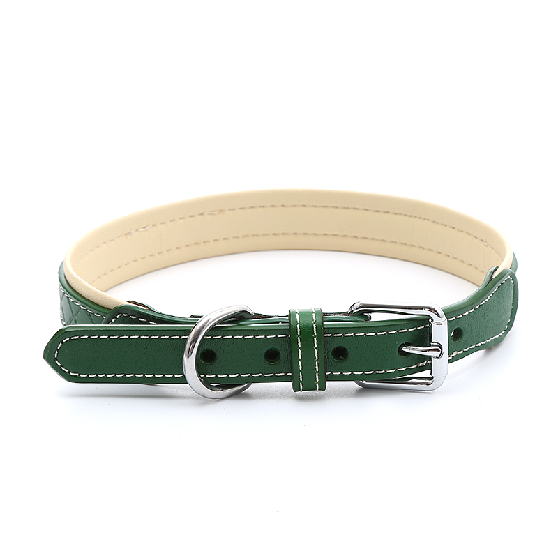 Oem Luxury Leather Soft Touch Collars Luxury Real Leather Padded Pink