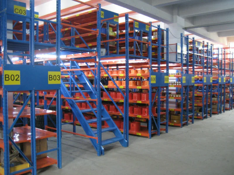 Metal Multi-Tier Shelf for Industrial Warehouse Storage