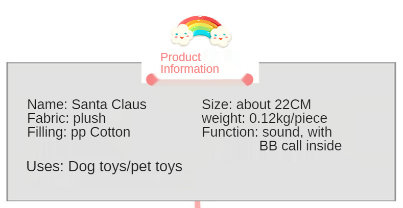 Sounding Toy Doll Plush Doll Christmas Model Bite-resistant Pet Cats and Dogs Molars Anti-boring Artifact