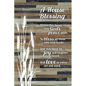 House Blessing Plakat Kayu Pedesaan