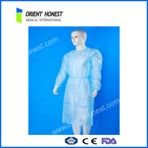 Disposable Water Proof Blue Plastic Isolation Gowns