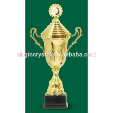 Popular sports trophy golden trophy cup with lid trophy metal