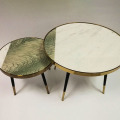 round marble sofa edge side table combination