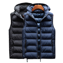 Hooded Padded Puffer Sleeveless Vest for Men - Winter Outerwear