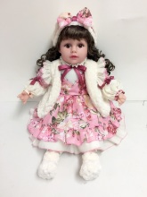 20" Black Hair Vinyl Doll