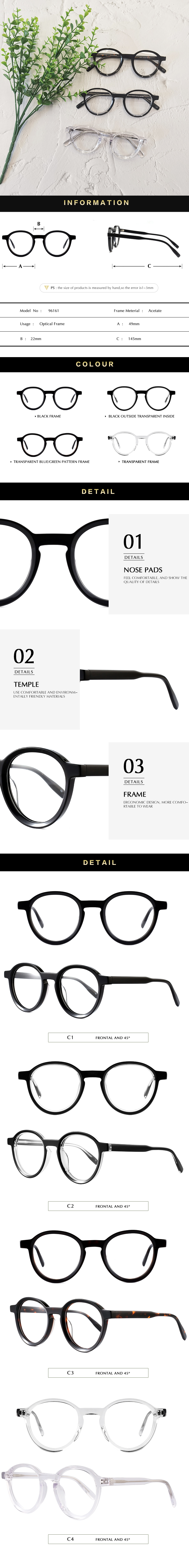 Unisex women acetate optical glasses frame