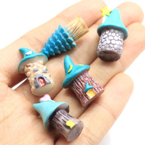 Casa de árbol de dibujos animados Kawaii Mini accesorios de jardín de hadas figuras de terrario miniaturas de resina artesanías decoración de suculentas