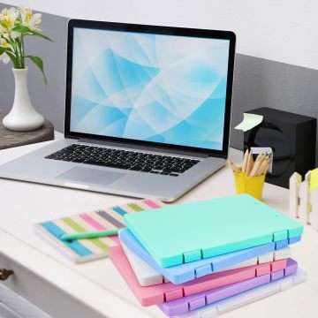 Minimalist A4 Plastic Filing Box - Portable File Storage Solution