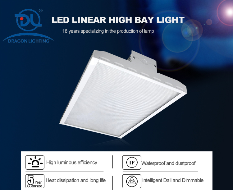 IP40 Suspended High Lumens Led Linear High Bay Light for Warehouse Industrial retail
