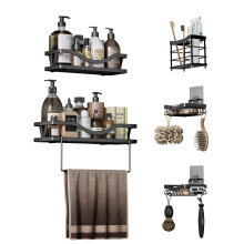 Punch-Free Bathroom Shelf: Wall-Mounted Toilet Washstand Storage Rack