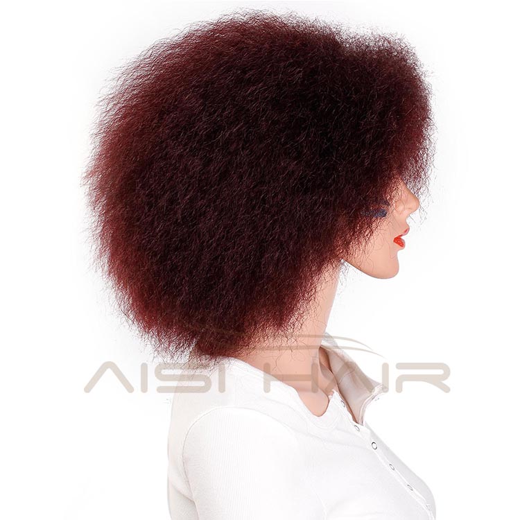 Aisi Hair High temperature Fiber Fluffy Short Wigs Afro Kinky Curly Cosplay Wigs for American Africans