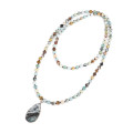 Natural Matte Amazonite Stones Endless Halsband