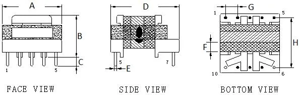 High Frequency Ee16 Dry Type Electronic Impedance Matching Audio Transformer for Solar Energy