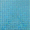 Baldosas de piscina de vidrio azul iridiscente de mosaico al aire libre