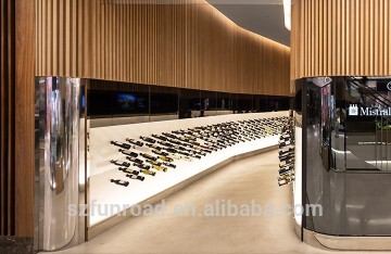 Contemprary wine display shelf for wine retail store