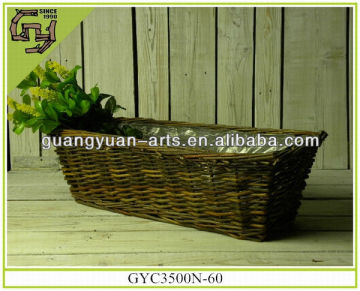 rectangle wild willow flower basket with plastic lining