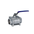 Sanitary Three Piece with Threaded Ball Valve