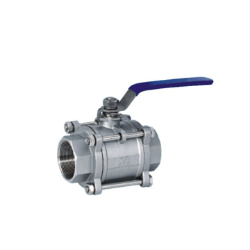 Sanitary Three Piece with Threaded Ball Valve