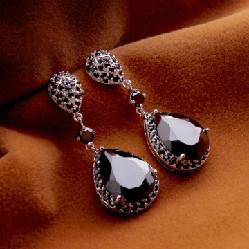 Popular Zircon Long Eardrop Crystal Earrings Costume Jewelry