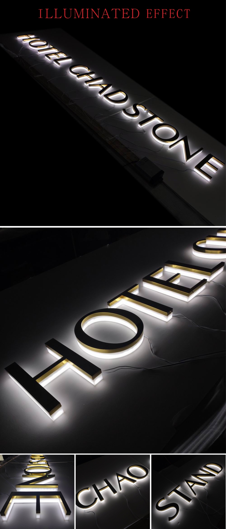 China Factory Store Sinnage Backlit Metal 3D Sign Channel Letters